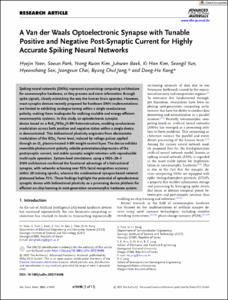 A Van der Waals Optoelectronic Synapse with Tunable Positive and Negative Post-Synaptic Current for Highly Accurate Spiking Neural Networks