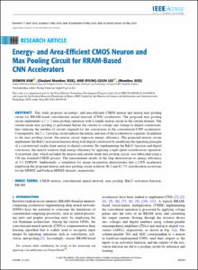 Energy- and Area-Efficient CMOS Neuron and Max Pooling Circuit for RRAM-Based CNN Accelerators