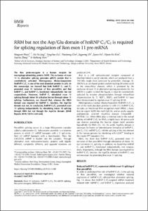 RRM but not the Asp/Glu domain of hnRNP C1/C2 is required for splicing regulation of Ron exon 11 pre-mRNA