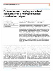 Proton-electron coupling and mixed conductivity in a hydrogen-bonded coordination polymer