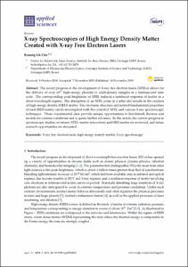 X-ray spectroscopies of high energy density matter created with X-ray free electron lasers