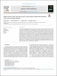 Metal recovery from iron slag via pH swing-assisted carbon mineralization with various organic ligands